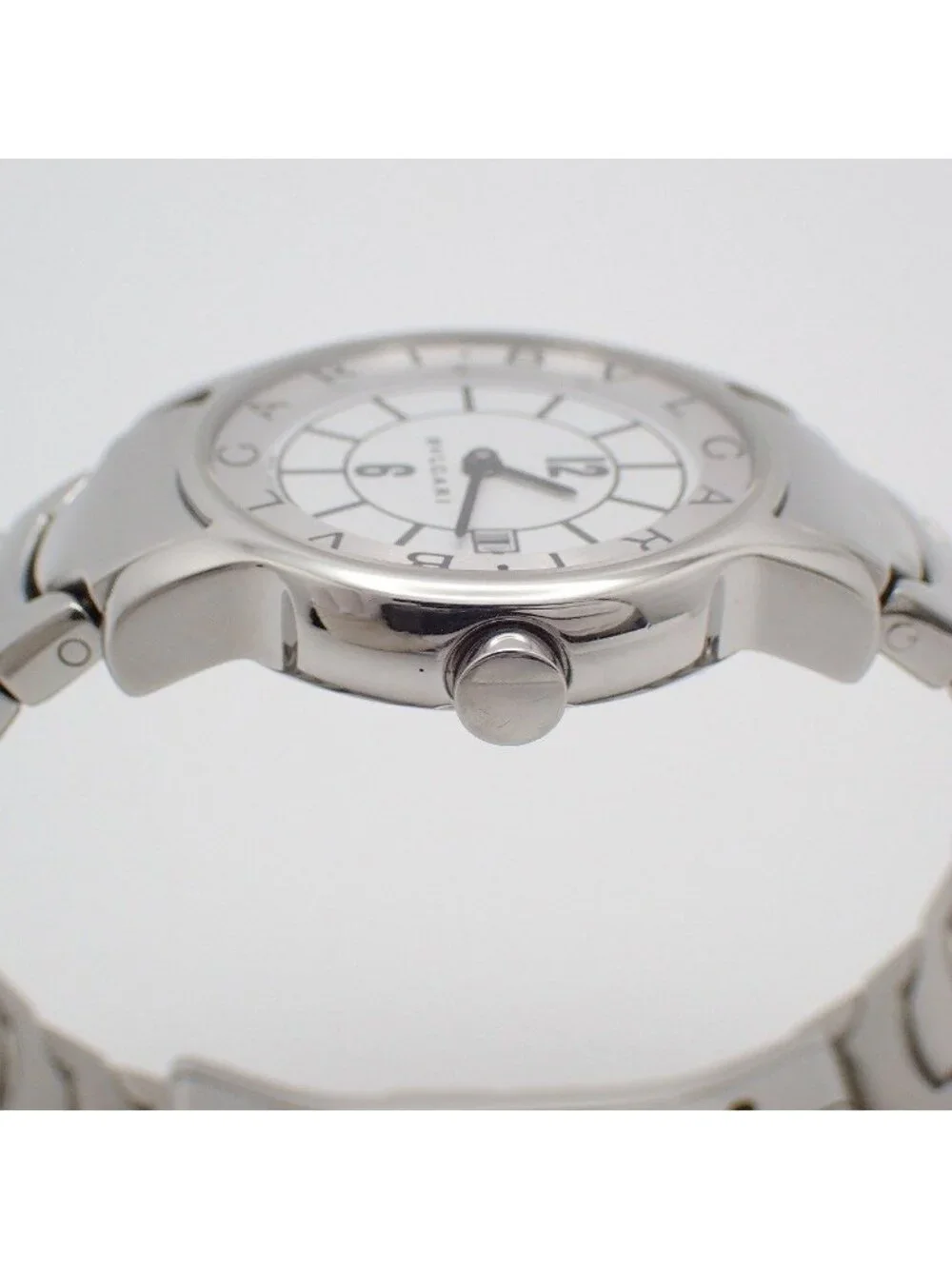 Bvlgari Solo Tempo Quartz Watch White Dial SS Pawn